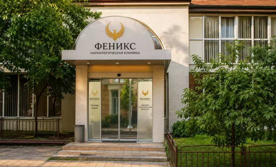 Вход в наркологическую клинику «Феникс» в Сенгилее